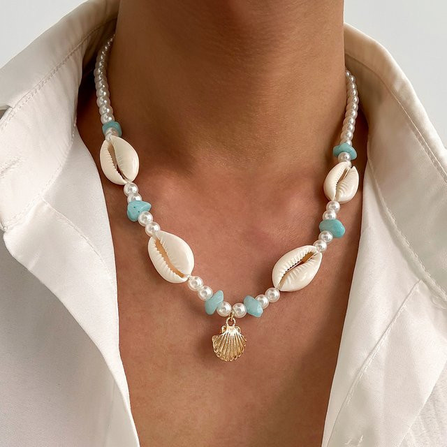 Halskette Bohemian Strand Shell Imitation Perle, Herren - Bild 1