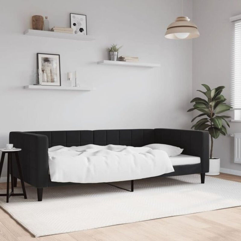 Vidaxl Polsterbett Tagesbett aus Samt und Metall in Schwarz B/T/H: 200 x 100 x 68 cm - Bild 1