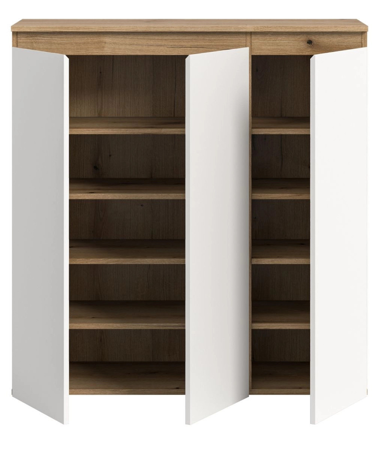Kommode Assino von Inn.Furn in Weiß und Eiche, B/H: 105 x 111 cm - Bild 3