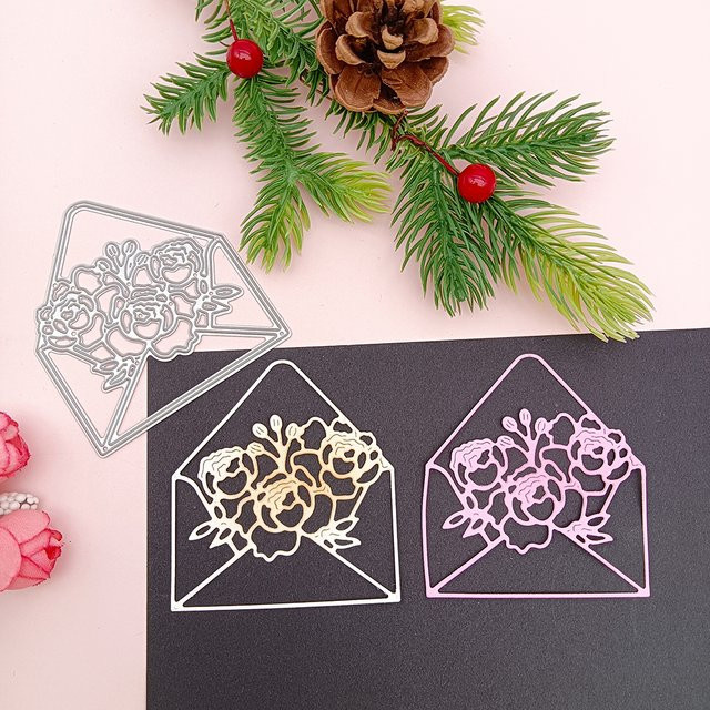 Alinacutle Metall-Stanzform Rosen-Umschlag für Scrapbooking und Papierhandwerk in Multicolour - Bild 1