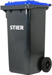 Stier 2-Rad-Müllgroßbehälter 120 l grau/blau B/T/H: 47,5 x 55 x 93 cm - Bild 1