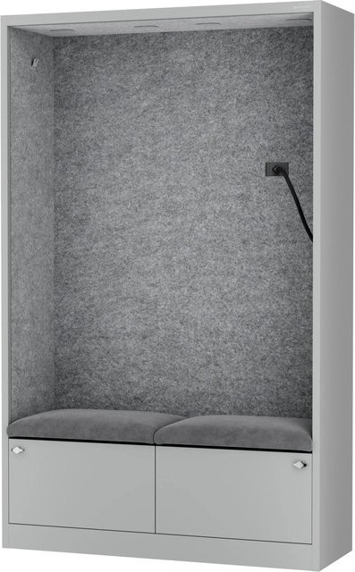 JAN NOWAK Büroschrank SALLY MentalBox mit Gesprächsplatz und Akustik-Ruhezone in Grey Fog Grau - Bild 1