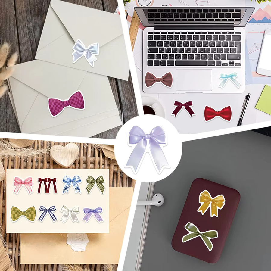 50 Stück Wasserdichte Cartoon-Doodle-Aufkleber mit Schleifen-Motiv in Multicolour für DIY-Dekoration von YourLife Store - Bild 3