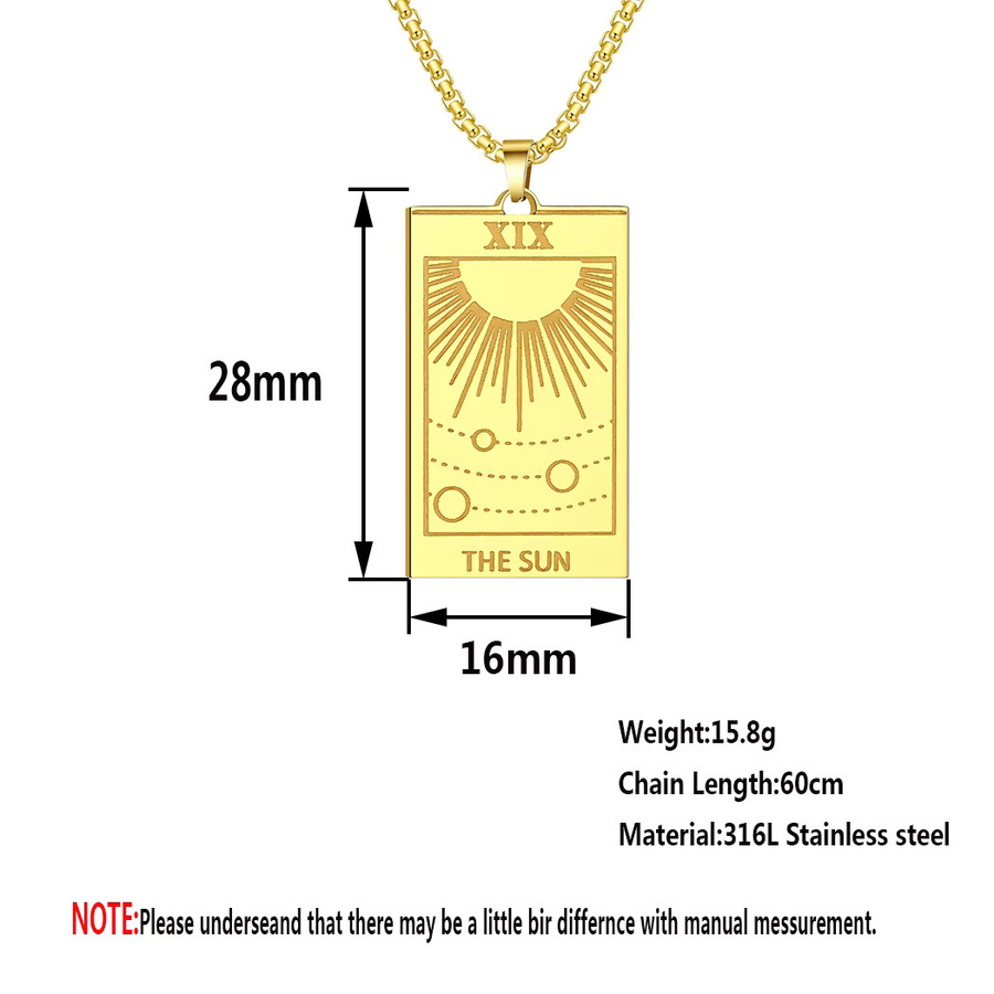 Kinitial Anhänger Sonne, Edelstahl, Gold, Unisex - Bild 2