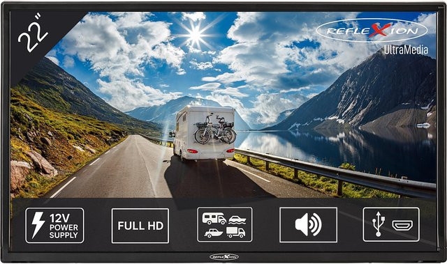 LED2225 Mk2 LED TV Full HD Fernseher in Schwarz mit HDMI und USB-A - Bild 1