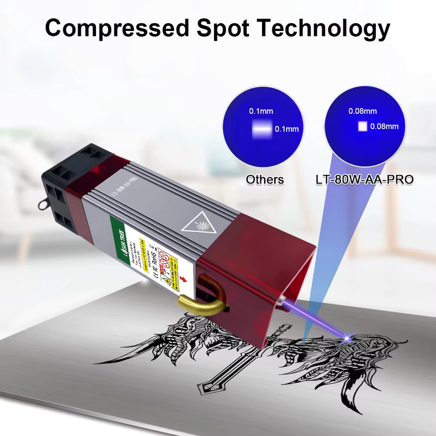 LASER TREE Lasermodul mit 10 W optischer Leistung, fester Fokus und Luftunterstützung für CNC-Lasergravierer zum Schneiden von Holz - Bild 3