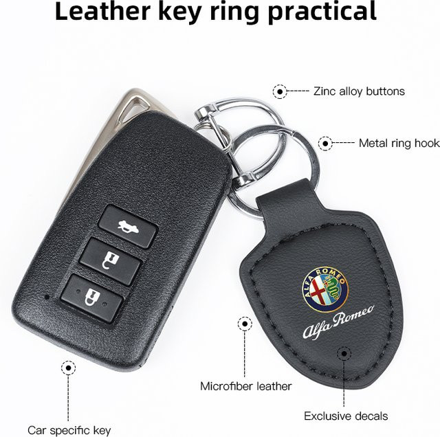 Alfa Romeo Autoschlüsselanhänger Leder, Unisex - Bild 1