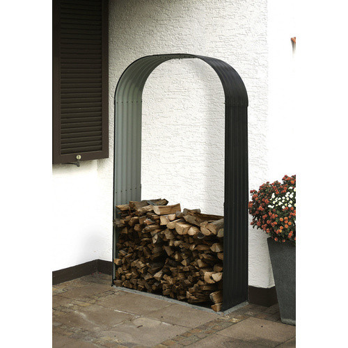 Floraworld Kaminholzunterstand Rundbogen aus Stahl in Anthrazit Grau, B/T/H: 103 x 43 x 200 cm - Bild 3