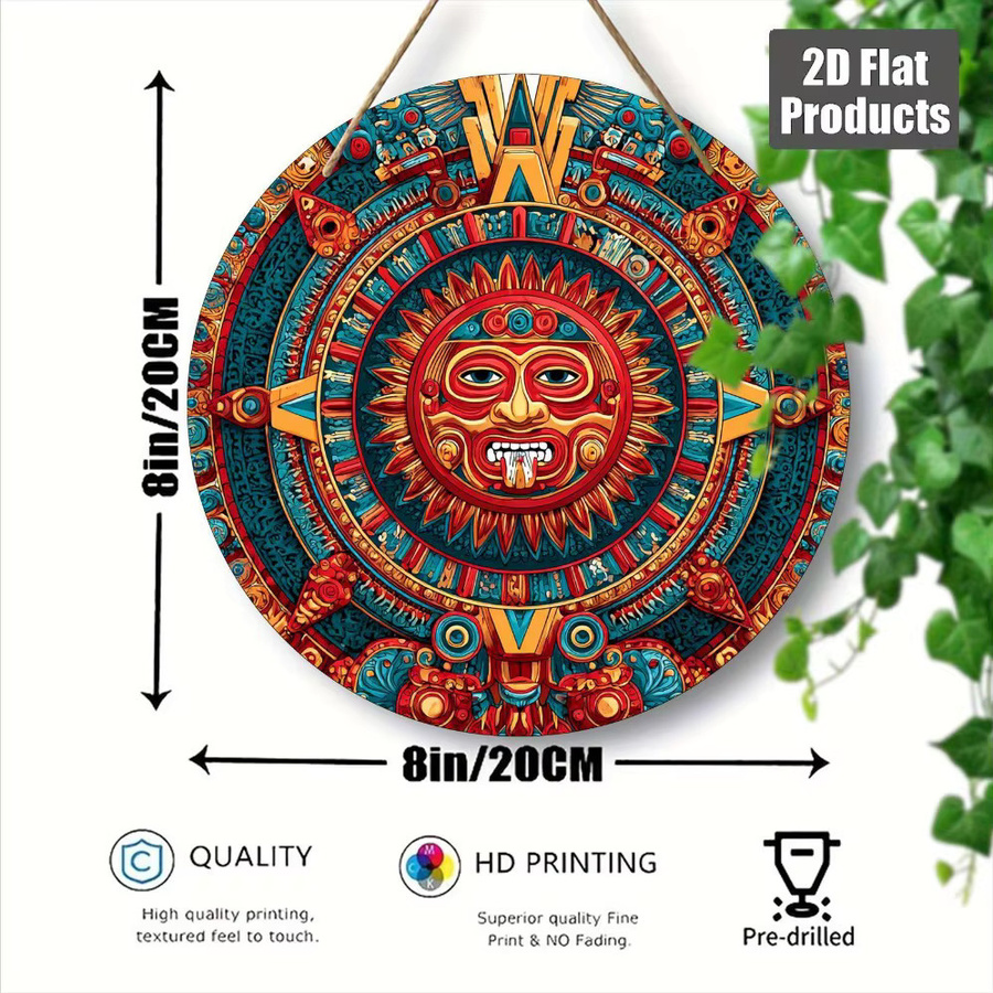 CIFBUY Stammes-Sonnen-Wanddekoration in Multicolour, Retro-Stammes-Kunstwerk mit geometrischem Sonnenmotiv zum Aufhängen, Durchmesser: 20 cm - Bild 2