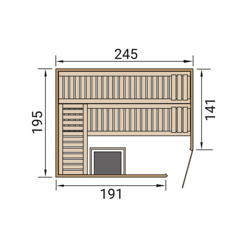 WEKA Designsauna Cubilis 3 für 8 Personen in Braun inklusive 9 kW Ofen und Steuerung - Bild 2