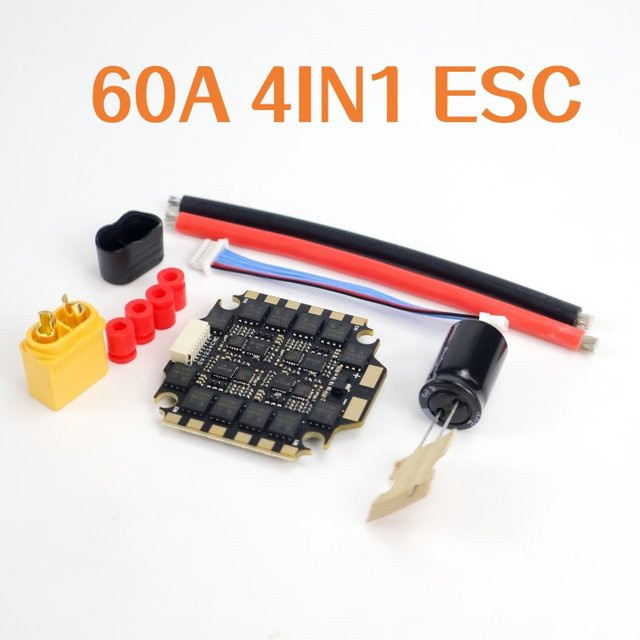 LANRC 60A ESC 4-in-1 BLHeli-S DSHOT600 3-6S Bürstenloser ESC für FPV-Drohne - Bild 1