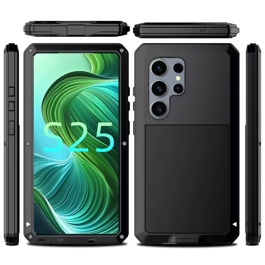 Stoßfeste Schutzhülle aus Aluminiumlegierung für Samsung Galaxy S25 S24 S23 S22 in Schwarz - Bild 3