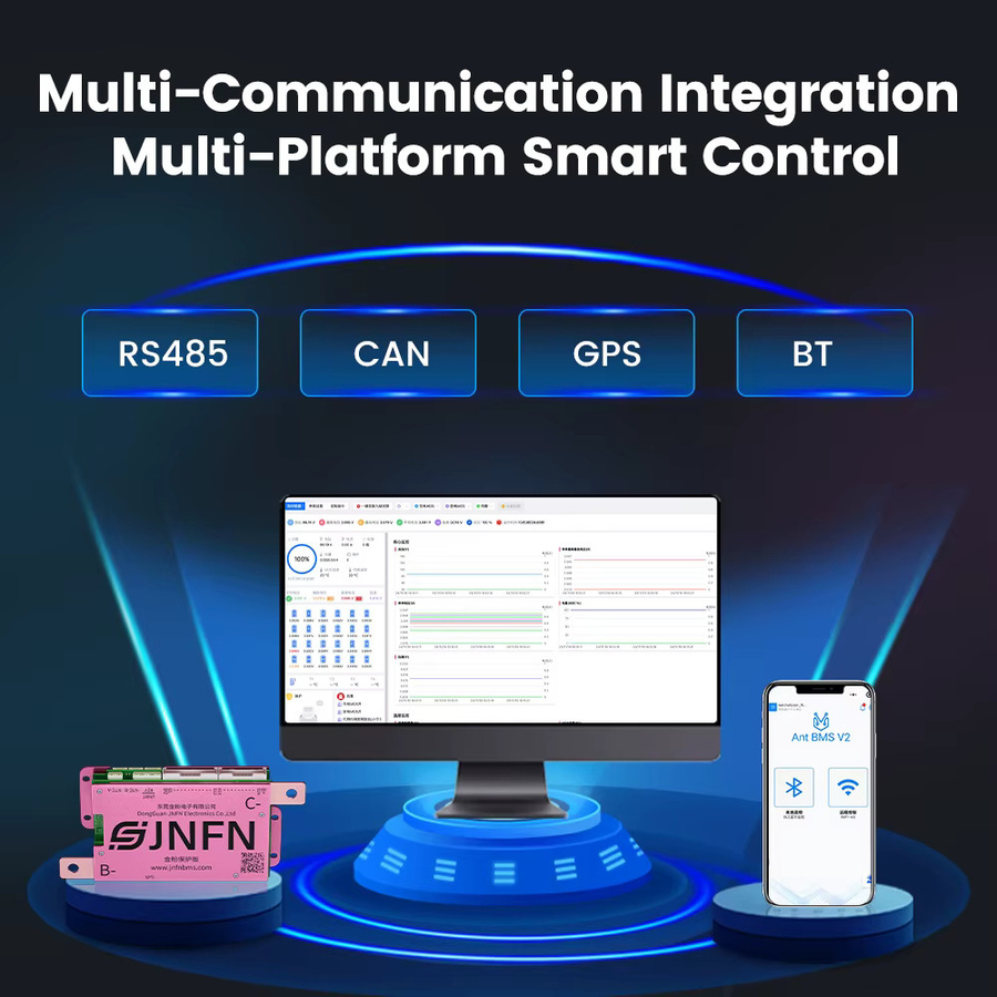ANT BMS Active Balance Smart BMS mit Bluetooth und RS485 für LiFePO4, Li-Ion und LTO Akkupacks (13S-24S, 48V-72V) - Bild 3