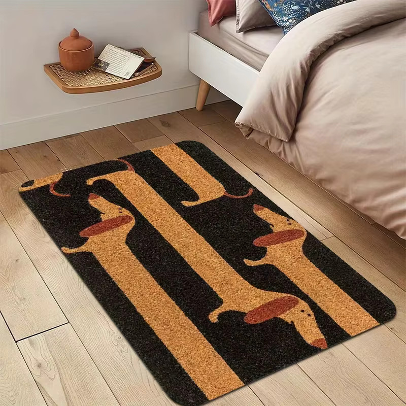 VIKAMA Dackel Fußmatte aus Kokosnuss mit rutschfester Gummiunterseite, braun, B: 80,0 cm, T: 40,0 cm, H: 1,0 cm - Bild 3