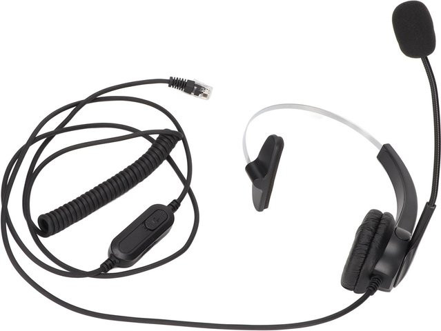 DIYelecs Telefon-Headset mit Geräuschreduzierung und 330 Grad verstellbarem Mikrofon in Schwarz - Bild 1