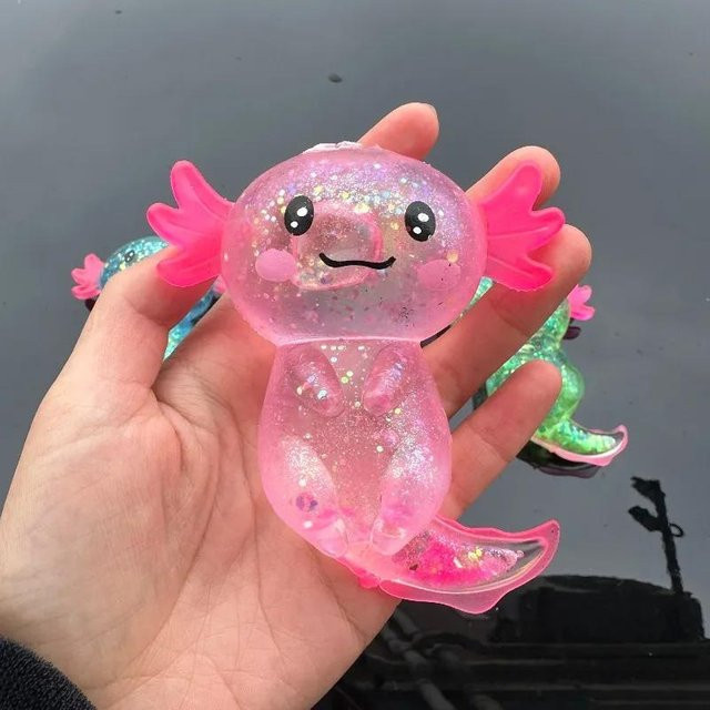 Topmix Salamander Malzose Fidget Spielzeug, rosa, quetschbar, dehnbar - Bild 1