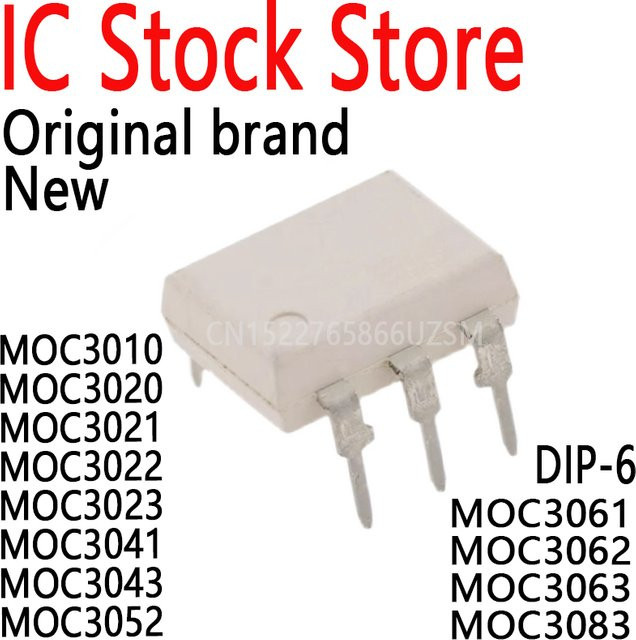 HZL-Tech 100 Stück DIP6 Optokoppler Set MOC3010 MOC3020 MOC3021 MOC3022 MOC3023 MOC3041 MOC3043 MOC3052 MOC3061 MOC3062 MOC3063 in Weiß - Bild 1
