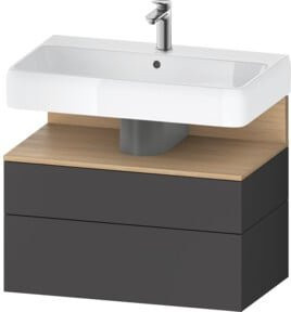 Duravit Waschtischunterschrank Qatego in Grau Matt mit 1 Auszug und internen Schubladen, B/T/H: 79 x 47 x 59 cm - Bild 1