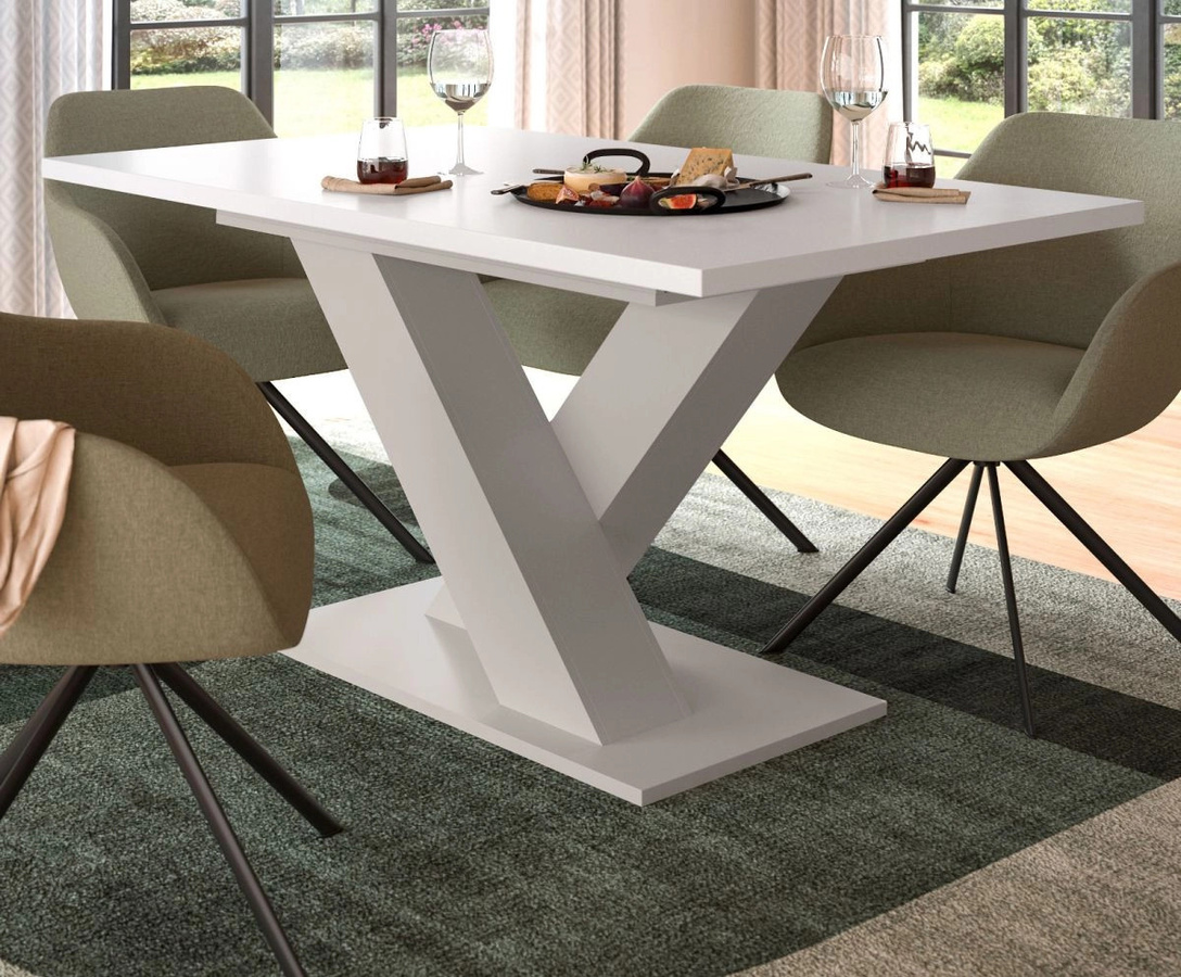 Ausziehbarer Esstisch Home-X von Inn.Furn in Weiß und Beige, Rechteckig, B: 150 cm bis 190 cm, H: 76 cm, T: 90 cm - Bild 1
