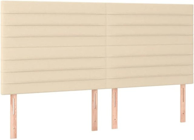 vidaXL LED Kopfteil in Beige mit USB-Ladeanschluss und integrierter Beleuchtung, Breite: 160 cm, Tiefe: 5 cm, Höhe: 118 cm - Bild 1