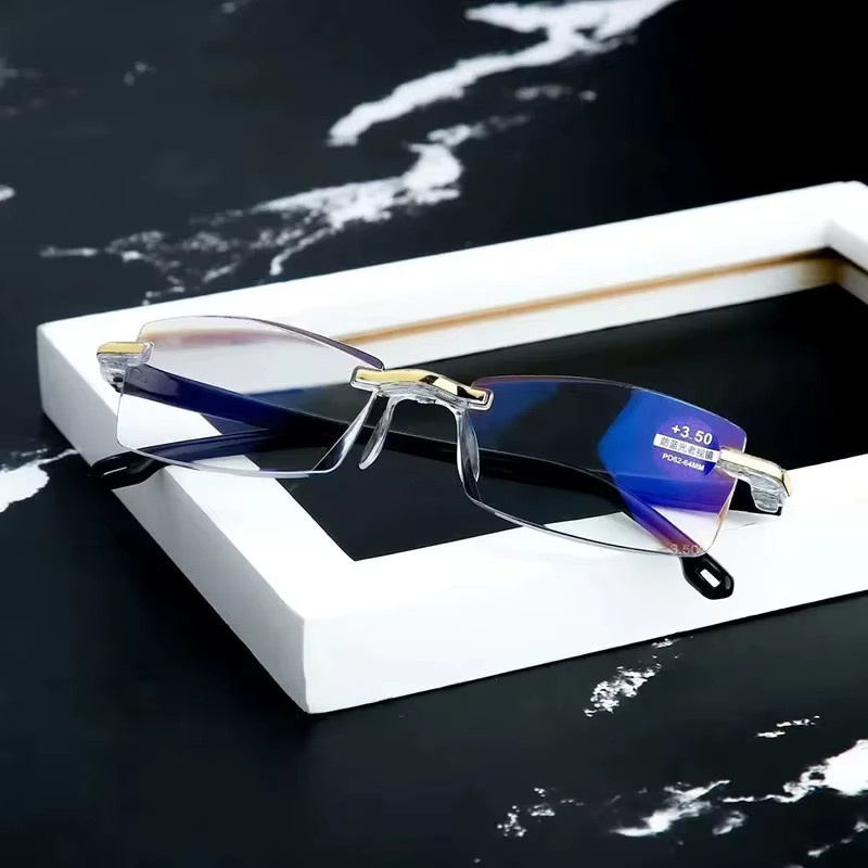 ERIKOLE Lesebrille, randlos, rechteckig, Metall, Unisex, Blaulichtfilter - Bild 2