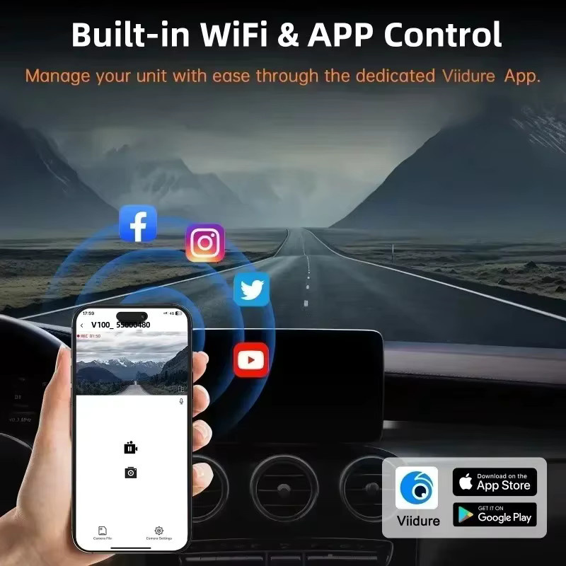 Bluavido 4K Ultra HD Dual Dash Cam in Silber mit 3,0 Zoll IPS-Bildschirm, WiFi-App-Steuerung, 170 Grad Weitwinkel, Nachtsicht und Parkmodus - Bild 4