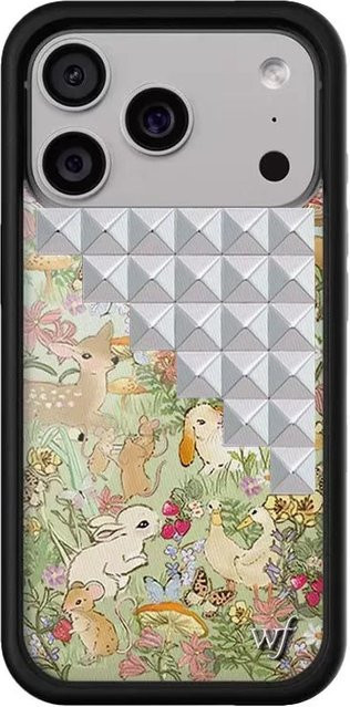 Wildflower Handyhülle mit 3D Nieten und Glänzenden Sternen im Leoparden- und Zebra-Design für iPhone 12 bis iPhone 17 Pro Max, Mehrfarbig - Bild 1