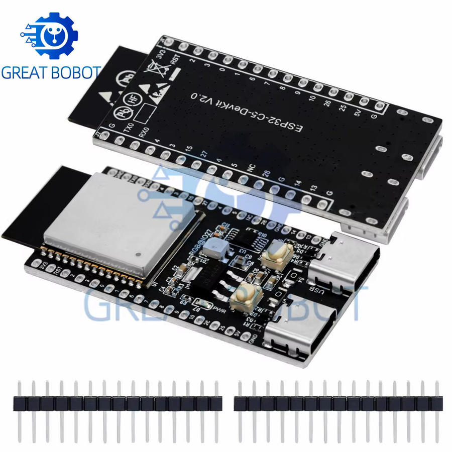 ESP32-C5-DevKitC-1 Entwicklungsboard von baishundianzi mit Dual-Band 2,4G/5G WLAN, Bluetooth und USB-C Anschluss in Schwarz - Bild 5