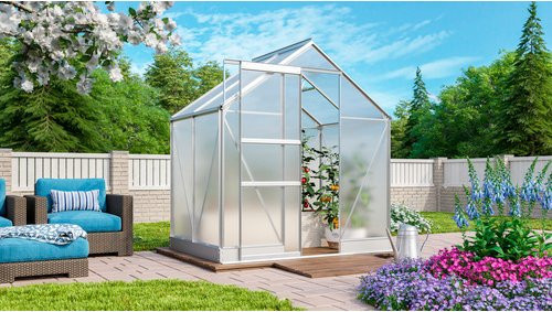 VITAVIA Gewächshaus Apollo Plus 2500 aus Aluminium in Silber, B/H/T: 195 x 209,5 x 131 cm - Bild 1