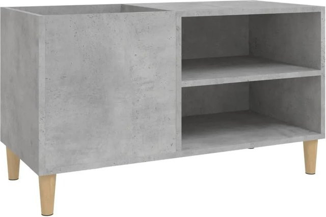 vidaXL Plattenschrank Betongrau aus Holzwerkstoff und Eukalyptus, B/T/H: 84,5 x 38 x 48 cm - Bild 1