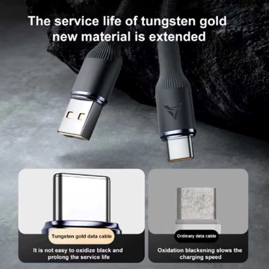 PD USB-C-Kabel 120W Schnellladekabel und Datenkabel in Schwarz für Huawei, Honor, Samsung und Xiaomi Typ-C - Bild 3
