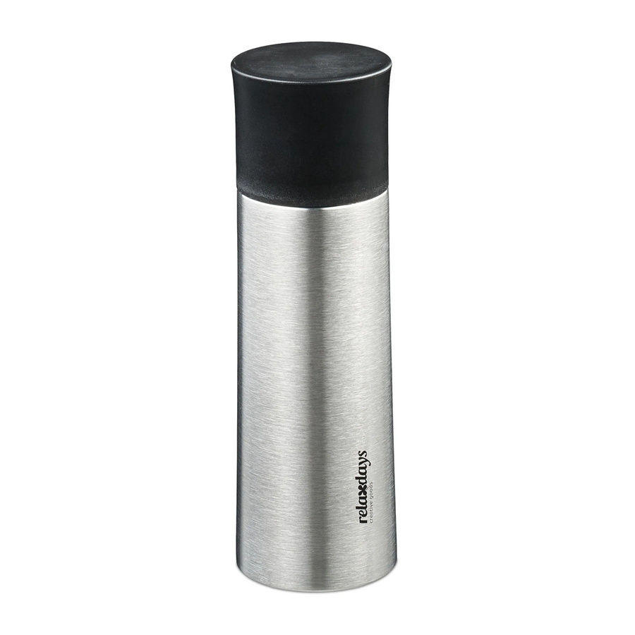 Relaxdays Trinkflasche aus Edelstahl in Silber mit Becher, 400 ml - Bild 2