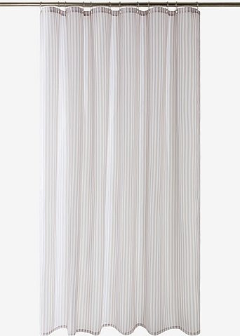 Jotex EMMY Duschvorhang mit Streifen in Beige und Weiß, wasserdicht und blickdicht aus Polyester, B/H: 180 x 200 cm - Bild 1