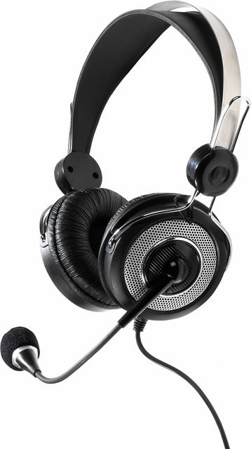 Vivanco Retro Stereo Over Ear Headset in Schwarz mit Lautstärkeregler - Bild 1