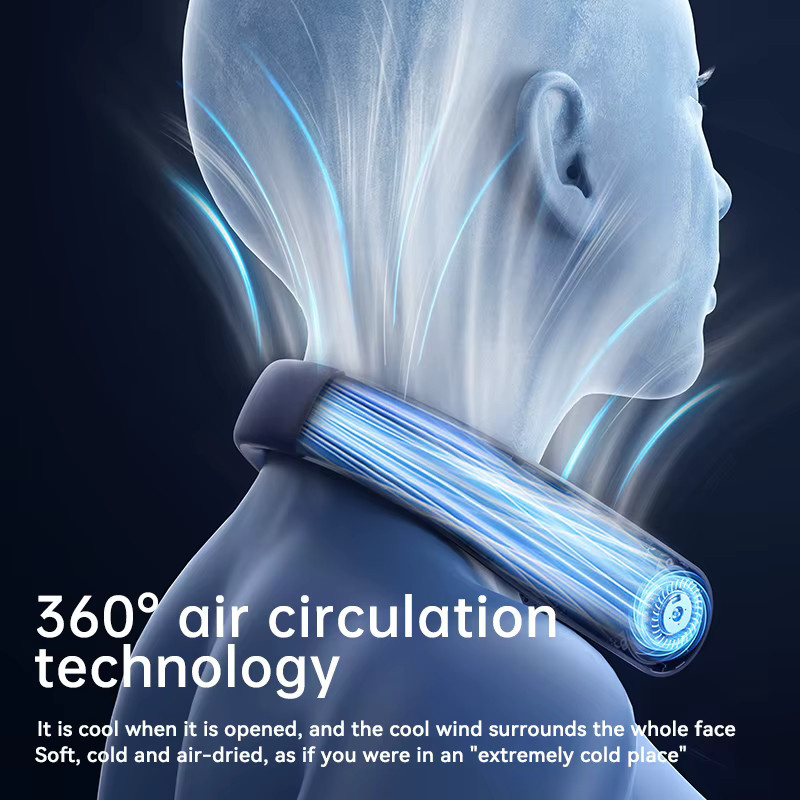 Lenovo Freihändiger Nackenventilator, tragbarer blattloser Kühlventilator mit USB-Wiederaufladung in Weiß - Bild 5