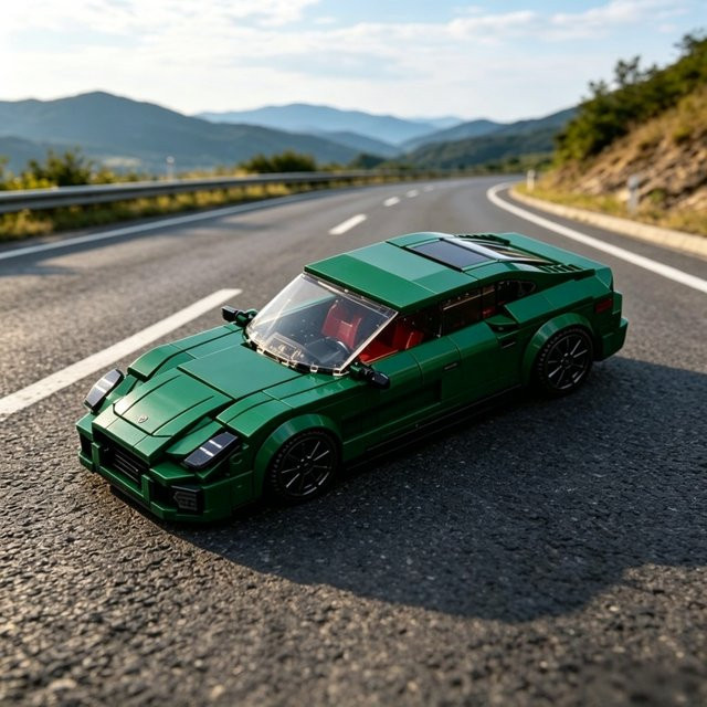 GSF Grünes Sportwagen-Bausteinmodell, Fahrzeug-Baustein-Set - Bild 1