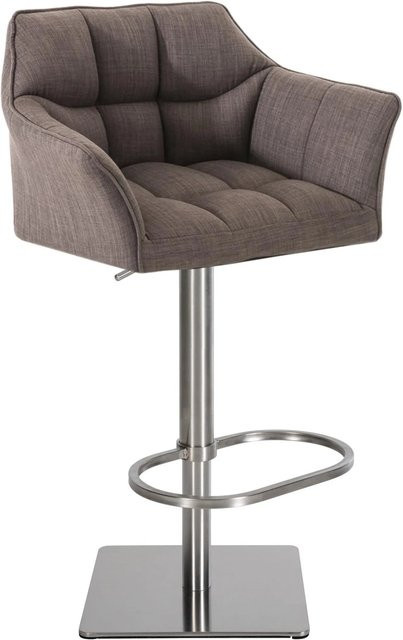 DELUKE Barhocker SIHAR in Grau mit Lehne, höhenverstellbar und drehbar, B/T/H: 64 x 45 x 88 cm - Bild 1