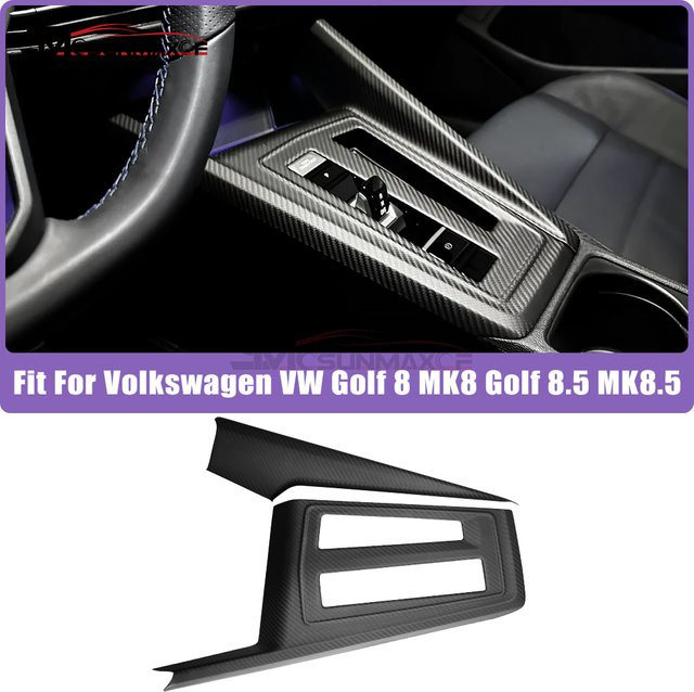SMCSUNMAXCF Carbon Mittelkonsolen-Panel für VW Golf 8 MK8 und Golf 8.5 MK8 (2020-2026) in Schwarz, passend für Automatik- und Schaltgetriebe, LHD & RHD - Bild 1