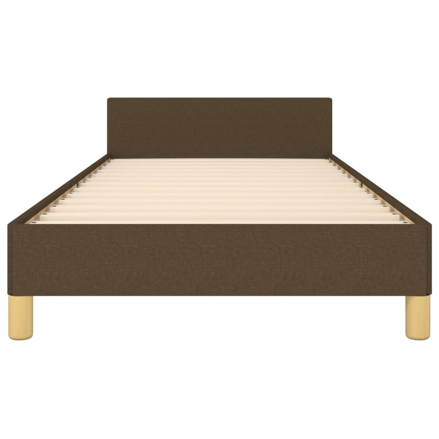 vidaXL Bettgestell mit Kopfteil aus Stoff und Massivholz in Braun, B/T/H: 90 x 200 x 118 cm - Bild 3