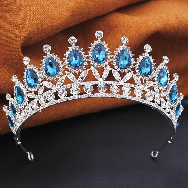 YIRAN Jewelry Tiara Krone Stirnband, Kristall, Schwarz, Damen - Bild 1