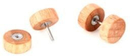 YULIN Ohrstecker Edelstahl, Holz, Rund, Hantel, 10mm, Unisex - Bild 1