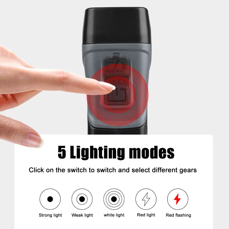 XIWANGFIRE Multifunktionaler LED-Arbeitsscheinwerfer mit Magnet und Akku, wiederaufladbar via USB, Schwarz - Bild 4