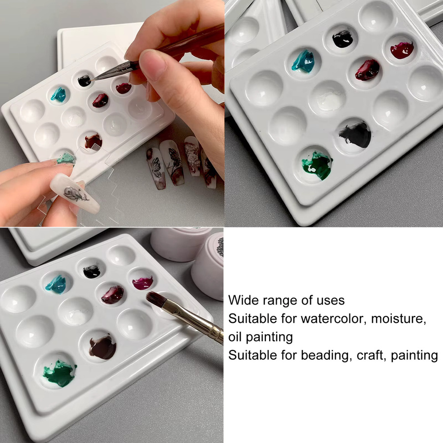 DOACT 12-Well-Porzellan-Farbpalette für Nagelkunstmalerei - Bild 2