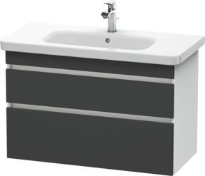 Duravit Waschtischunterschrank DuraStyle in Grau und Weiß, wandhängend, 2 Schubladen, Breite: 93 cm, Tiefe: 44,8 cm, Höhe: 61 cm - Bild 1