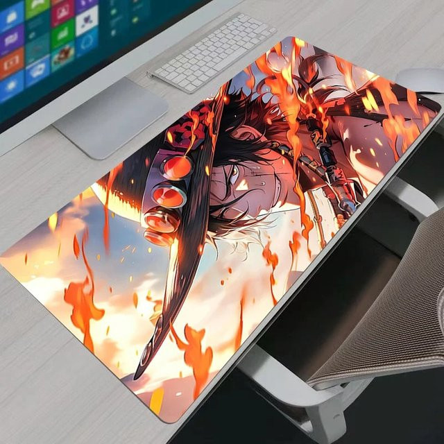 Bandai One Piece Portgas D. Ace Mauspad, Schreibtischunterlage in Multicolour für PC-Gamer - Bild 1