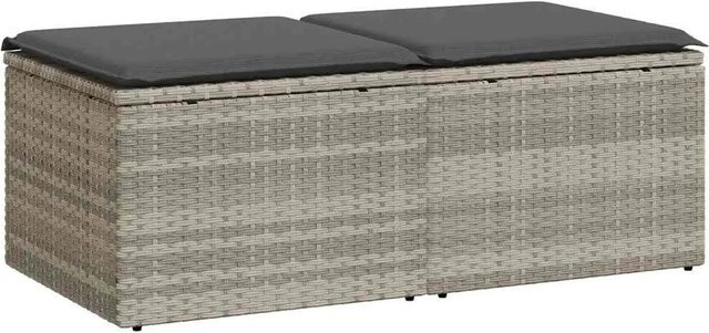 vidaXL 2-teilige Garten-Sofagarnitur aus Poly-Rattan mit Kissen in Hellgrau - Bild 1