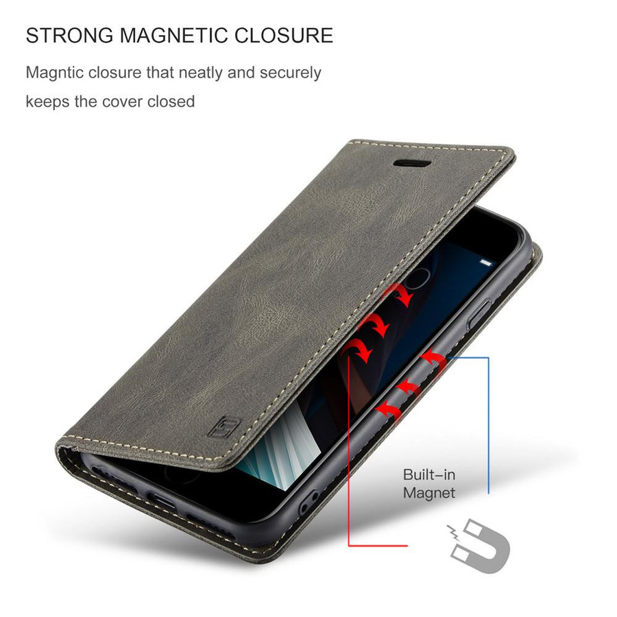 Luxus Leder-Flip-Wallet-Handyhülle für iPhone SE 2020 und iPhone SE 2022 in Blau - Bild 4