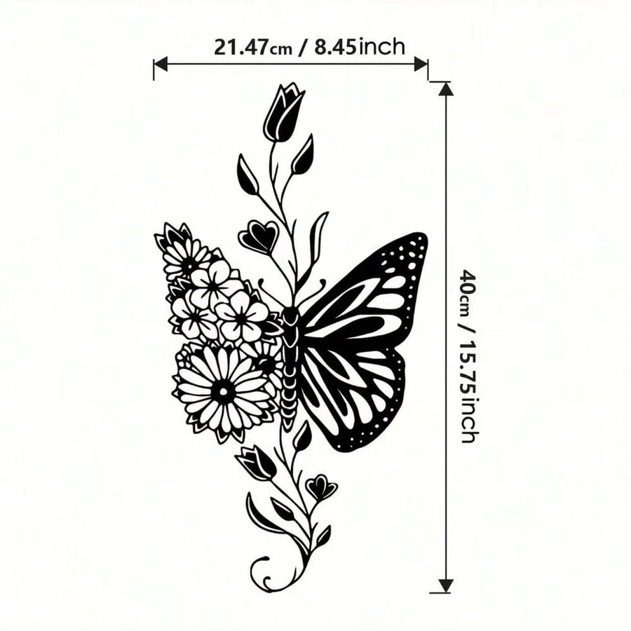 CIFBUY Wandkunst Schmetterling aus Metall in Schwarz im Vintage-Stil für Boho-Bauernhaus-Dekoration - Bild 2