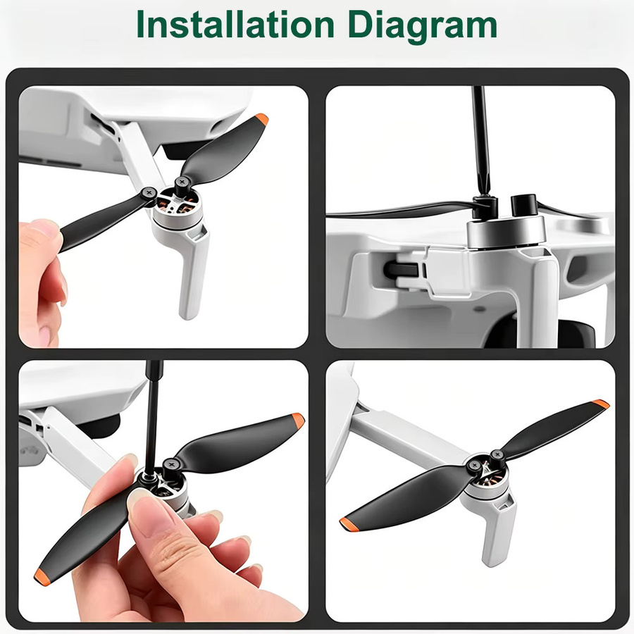 HAPPORIA 4726 FM Propeller für DJI Mini 2, Mini 2 SE, Mini SE und Mini 4K in Schwarz mit Propellerhaltergurt - Bild 6