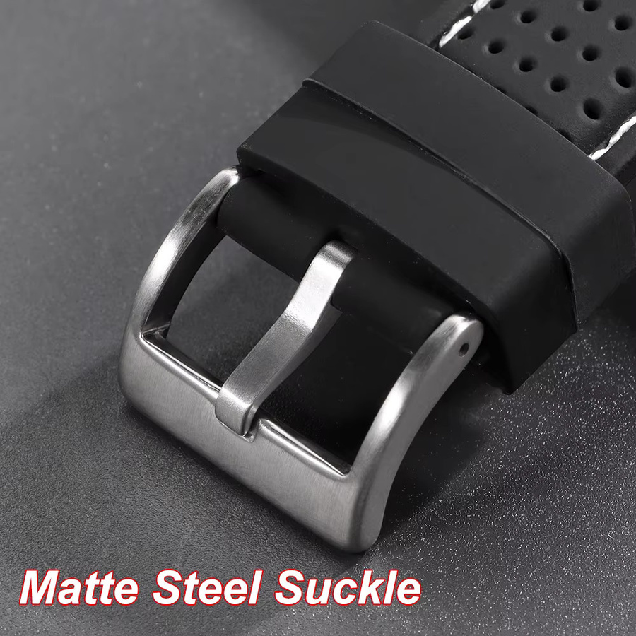 Uhrenarmband Silikon, Schwarz, Unisex - Bild 2